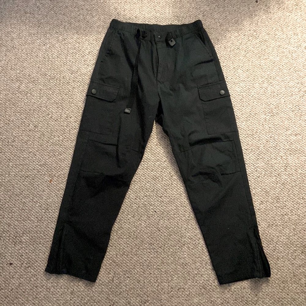 Nylon Black Cargo Pants